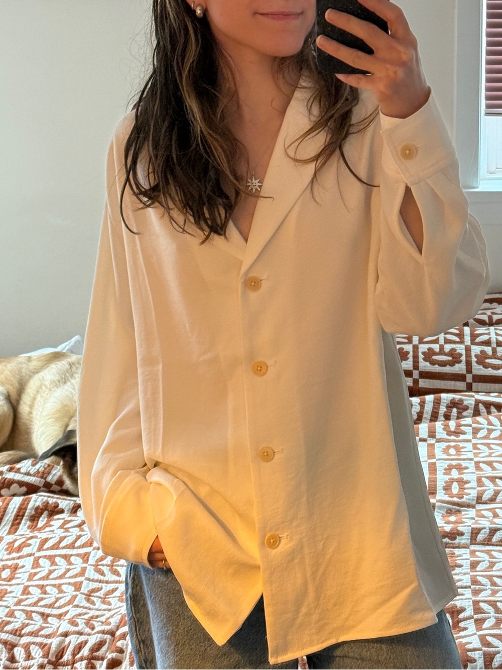 Wilfred Cream Textured Button-Up Shirt